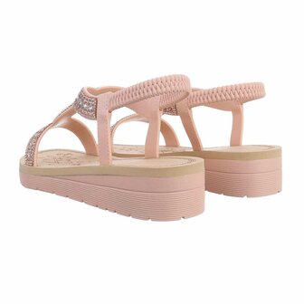 Dames sandalen met strass - roze