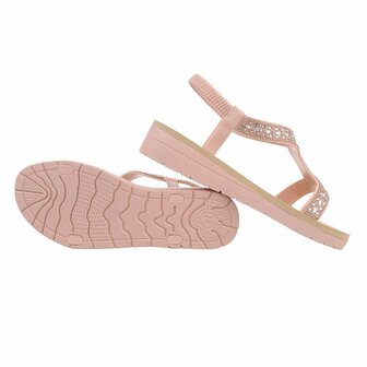Dames sandalen met strass - roze