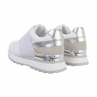 Dames wedge sneakers met sleehakken - wit