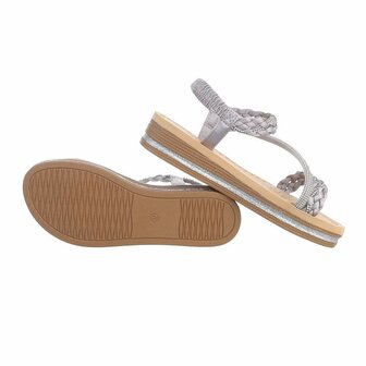 Dames sandalen met strass - grijs
