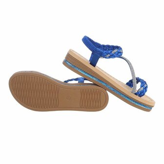 Dames sandalen met strass - kobalt / blauw