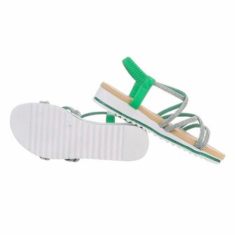 Dames sandalen met strass - groen
