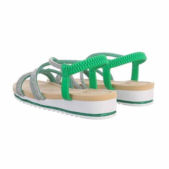 Dames sandalen met strass - groen