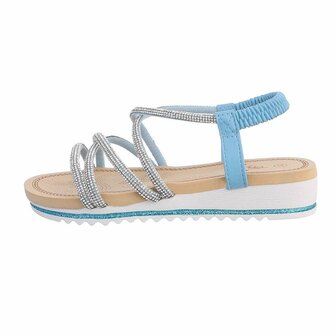 Dames sandalen met strass - blauw