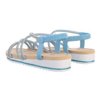 Dames sandalen met strass - blauw
