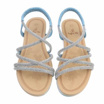 Dames sandalen met strass - blauw