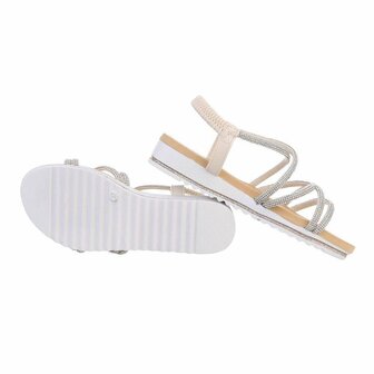 Dames sandalen met strass - beige