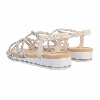 Dames sandalen met strass - beige