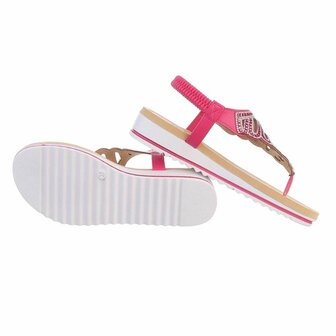 Dames sandalen met strass - fuchsia / roze