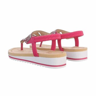 Dames sandalen met strass - fuchsia / roze