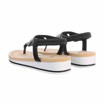 Dames sandalen met strass - zwart