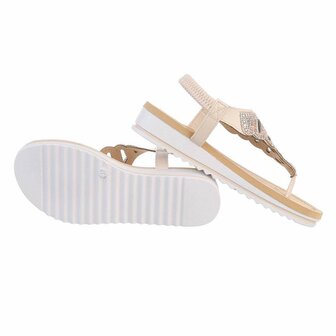 Dames sandalen met strass - beige