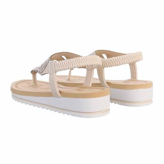 Dames sandalen met strass - beige