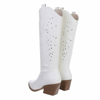 Dames cowboy laarzen / hoge western boots - wit