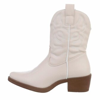 Dames cowboy enkellaarzen / western laarsjes - beige