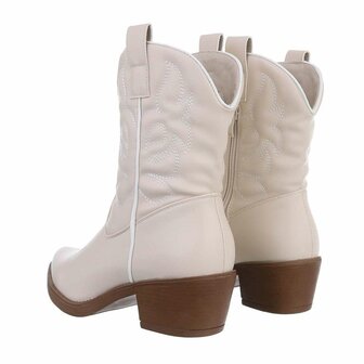 Dames cowboy enkellaarzen / western laarsjes - beige