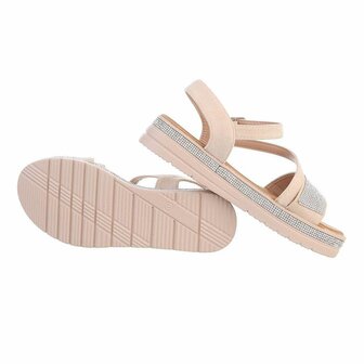 Dames sandalen met strass - beige