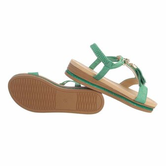 Dames sandalen met kwastje - groen