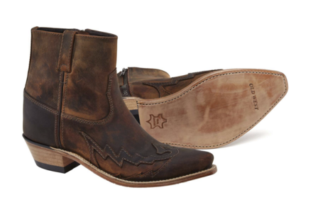 Heren western enkellaarzen / cowboy boots echt leder - brown