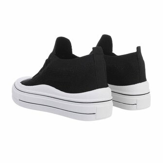 Dames instap sneakers / slip-on gympen - zwart