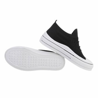 Dames instap sneakers / slip-on gympen - zwart