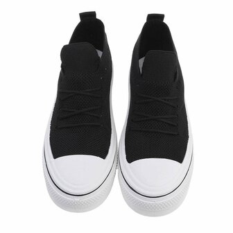 Dames instap sneakers / slip-on gympen - zwart