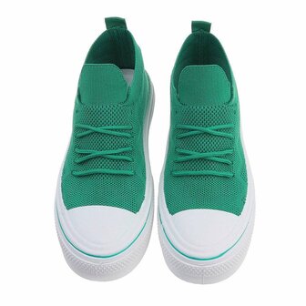 Dames instap sneakers / slip-on gympen - groen