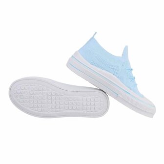 Dames instap sneakers / slip-on gympen - lichtblauw