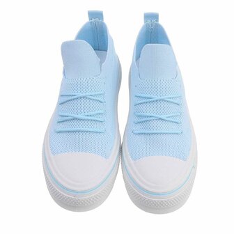 Dames instap sneakers / slip-on gympen - lichtblauw