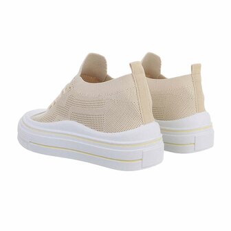 Dames instap sneakers / slip-on gympen - beige