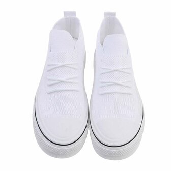 Dames instap sneakers / slip-on gympen - wit