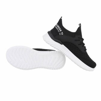 Dames instap sneakers / slip-on instappers - zwart
