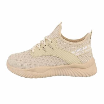 Dames instap sneakers / slip-on instappers - beige