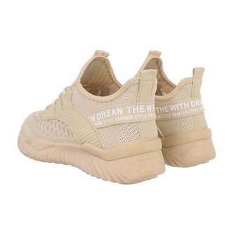 Dames instap sneakers / slip-on instappers - beige