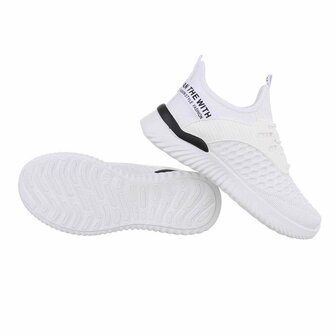 Dames instap sneakers / slip-on instappers - wit