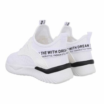 Dames instap sneakers / slip-on instappers - wit