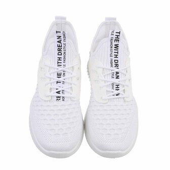 Dames instap sneakers / slip-on instappers - wit