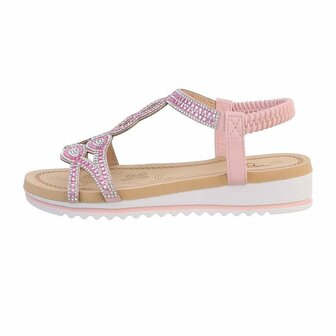 Dames sandalen met strass - roze