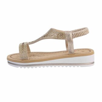 Dames sandalen met strass - goud