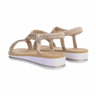Dames sandalen met strass - goud