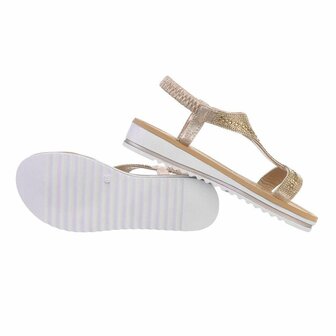 Dames sandalen met strass - goud