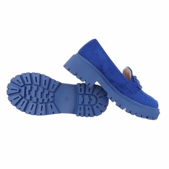 Dames loafers / lage instappers - kobalt blauw