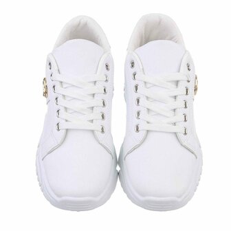 Dames chunky sneakers met dikke zolen - wit