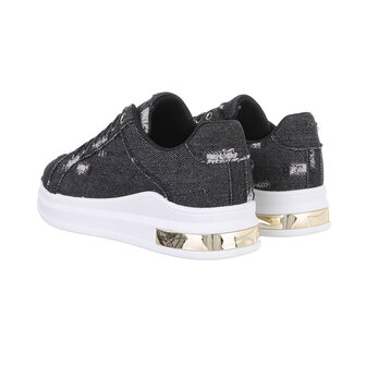 Dames denim sneakers / gympen van spijkerstof - zwart