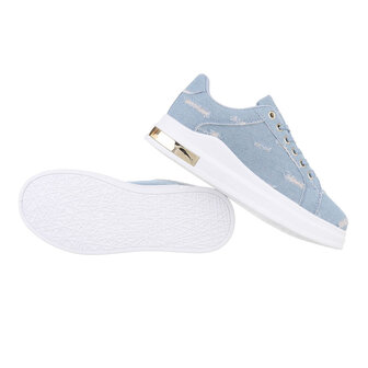 Dames denim sneakers / gympen van spijkerstof - blauw