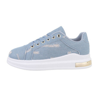 Dames denim sneakers / gympen van spijkerstof - blauw