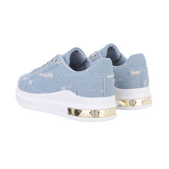 Dames denim sneakers / gympen van spijkerstof - blauw