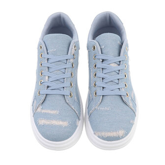 Dames denim sneakers / gympen van spijkerstof - blauw