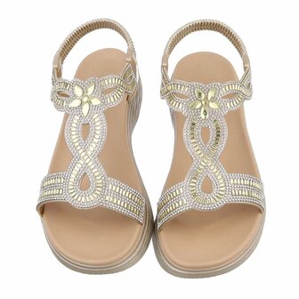 Dames sandalen met strass - goud