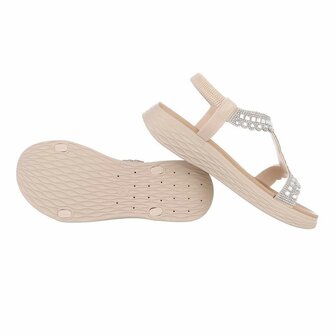 Dames sandalen met strass - beige